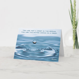 Drop in the Ocean, Inspirerende Rumi Quote Kaart