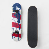 Drop Splash Kleuren Amerika Vlag Skateboard (Voorkant)
