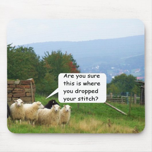 Drop Stitch Sheep Mousepad Muismat (Voorkant)