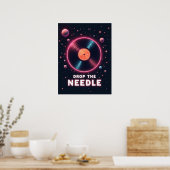 Drop the Needle – Retro Vinyl in Space Poster (Keuken)