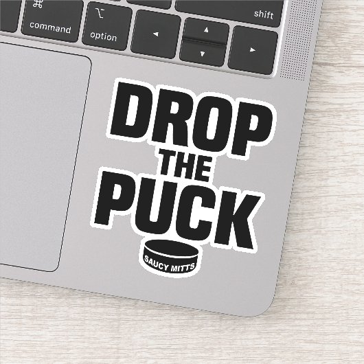Drop The Puck Drop de Hockey Puck Laptop Sticker (Detail)
