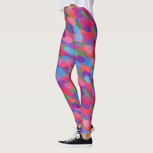 Droplets arc-en-ciel Colorful Print Leggings (Gauche)