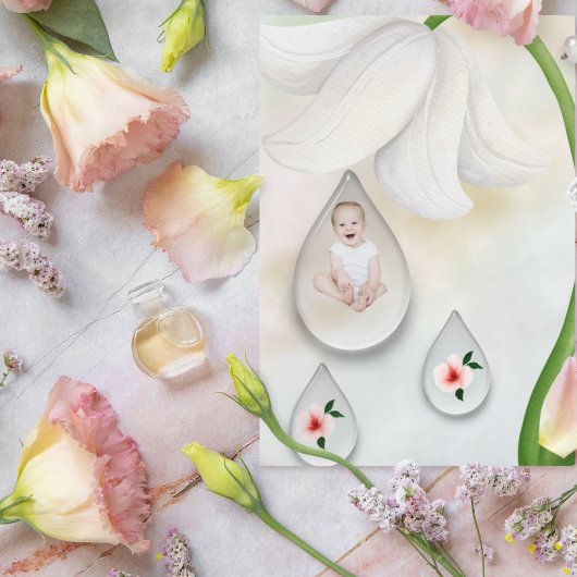 droplets de fées blanches 1 carte d'anniversaire