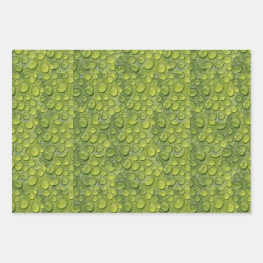 Droplets d'eau Feuilles vertes Motif de la nature (Devant)