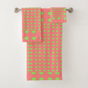 Droplets vert citron + Serviette de bain de corail