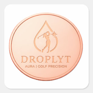 Droplyt Golf Aura Logo Vierkante Sticker