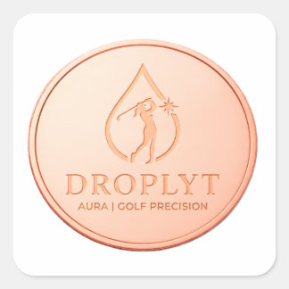 Droplyt Golf Aura Logo Vierkante Sticker