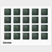 Droplyt Golf Heritage Green Vierkante Sticker (Vel)