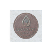 Droplyt Golf Rustic Logo Stenen Magneet