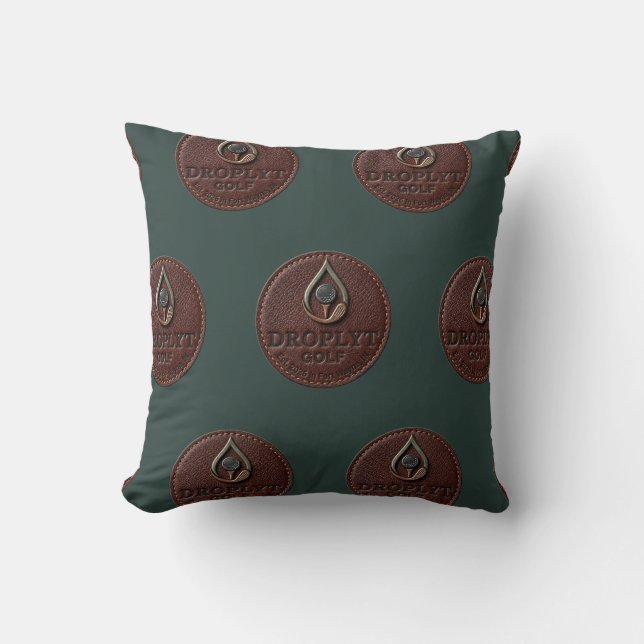 Droplyt Golf Rustic Logo Worpkussen Kussen (Voorkant)
