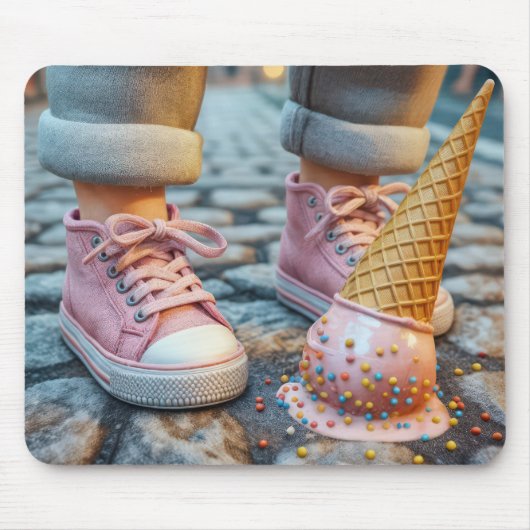 Dropped Ice Cream Cones beroemd gemaakt door Child Muismat (Voorkant)