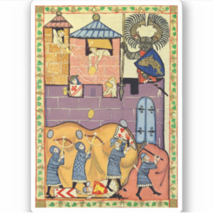 Dropping Rocks, 14e-eeuwse Codex Manesse Sticker