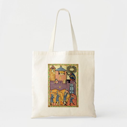 Dropping Rocks, 14e-eeuwse Codex Manesse Tote Bag (Voorkant)