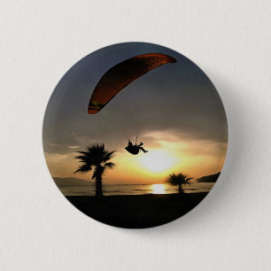 Dropzone in Dusk Adventure Paraglider Art Ronde Button 5,7 Cm