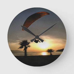Dropzone in Dusk Adventure Paraglider Art Ronde Klok