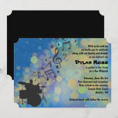 DROUMMER BOY Bar Mitzvah Invitation (Devant / Derrière)