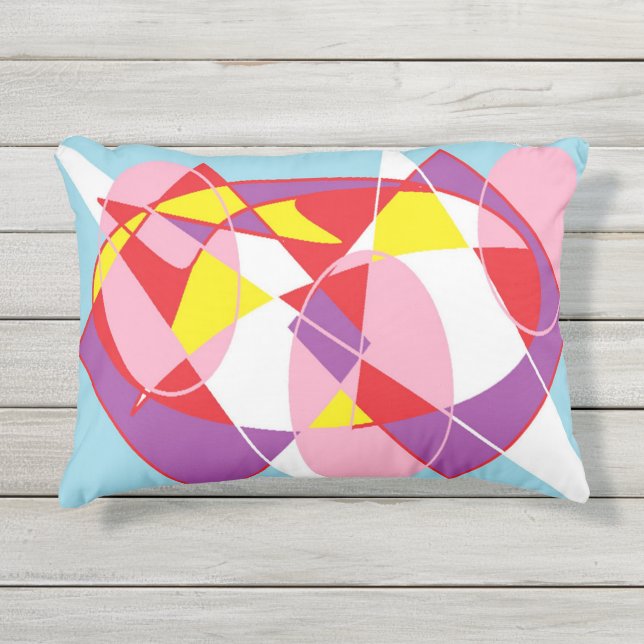 Drow Accent Pillow; ABSTRACTE VOLLEDIGE KLEUR Buitenkussen (Voorkant)