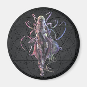 Drow Matron Round Magnet Magneet