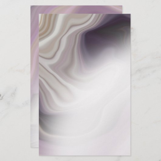 Droy Dusty Plum Agate Blank Stationery (Voorkant / Achterkant)