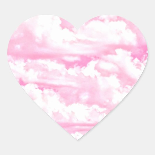 droy Happy Pink Clouds Hart Sticker (Voorkant)