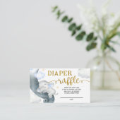 Droy Stars Elephant Baby shower Diaper Raffle Informatiekaartje (Staand voorkant)