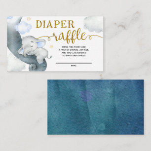 Droy Stars Elephant Baby shower Diaper Raffle Informatiekaartje