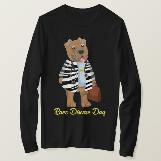 DrSharpie Zebra Coat Rare Disease Long SLV Black T-shirt (Design voorkant)