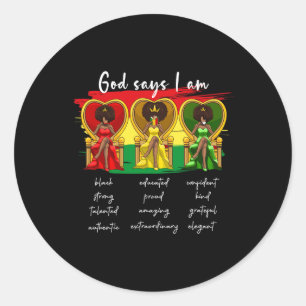Drug Black Girl Vrouwen God Zegt Ik Ben Afrikaanse Ronde Sticker