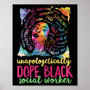 Drug Black Social Worker Black Geschiedenis Maand Poster