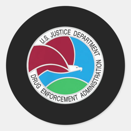 Drug Enforcement Administration DEA US Justice Pat Ronde Sticker (Voorkant)