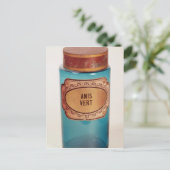 Drug Jar, met label voor Anis Vert, c.1860 Briefkaart (Staand voorkant)