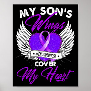 Drug Overdosering Bewustmaking Paarse Ribbon gifte Poster