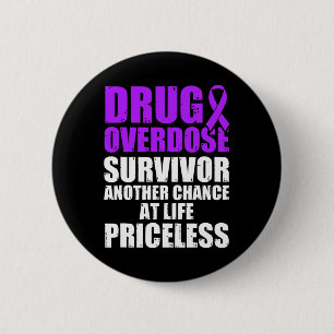 Drug Overdosis Bewustzijn Warrior Overlevende 16  Ronde Button 5,7 Cm