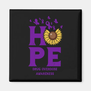 Drug Overdosis Paarse Hoop Vintage Zonnebloem Bewu Magneet