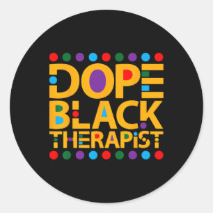 Drug Zwarte Therapeut Afrikaanse Zwarte Geschieden Ronde Sticker