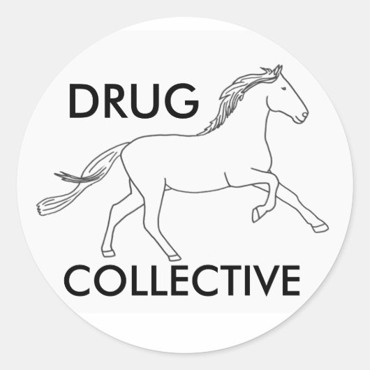 Drughorse Collective 3 Ronde Sticker (Voorkant)
