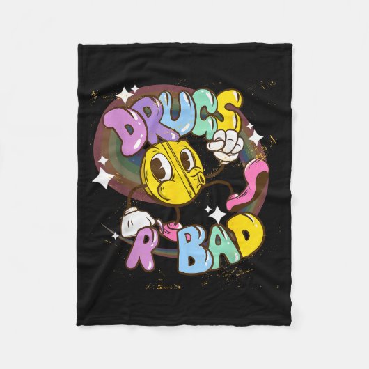Drugs Are Bad - Funny Graphic  Fleece Deken (Voorkant)