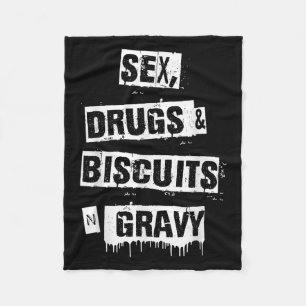 Drugs Biscuits En Jus Grappige Volwassene Quote Fleece Deken