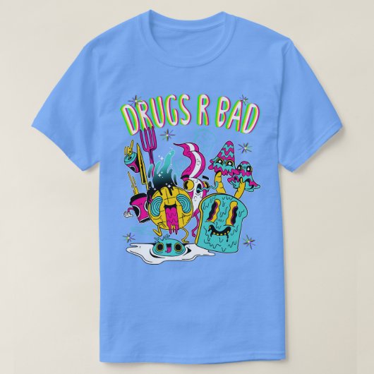 Drugs R Bad Trippy Breakfast T-shirt (Design voorkant)