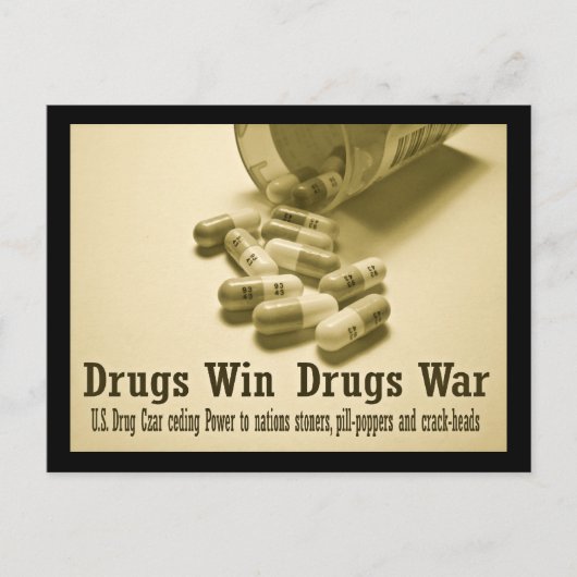 Drugs winnen! briefkaart (Voorkant)