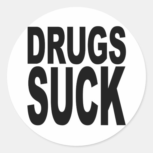 Drugs zuigen ronde sticker (Voorkant)