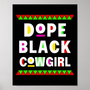 Drugs Zwart Cowgirl Paardenrug Afro-Amerikaans Zwa Poster