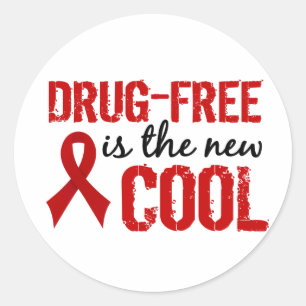 Drugvrij is de nieuwe kool ronde sticker
