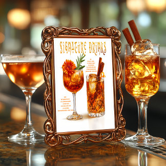 Druid Hills bruiloft handtekening Drinken teken Reclamebord Met Voetstuk