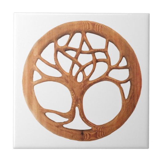 Druid Tree met verborgen Keltische pentakel Tegeltje (Voorkant)