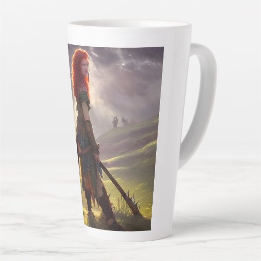 Druid Warrior Princess Fantasy Art Latte Mok (Rechterhoek)