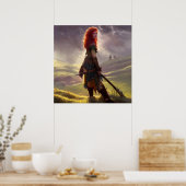 Druid Warrior Princess Fantasy Art Poster (Keuken)