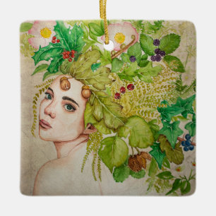 Druïde mooie waterverf keramisch ornament