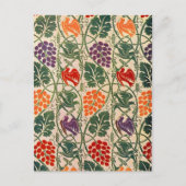 Druif en Wijnstok Behang Patroon Briefkaart (Voorkant)