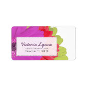 Druif Limoen & Hot Coral Gerber retour adreslabel Etiket (Voorkant)